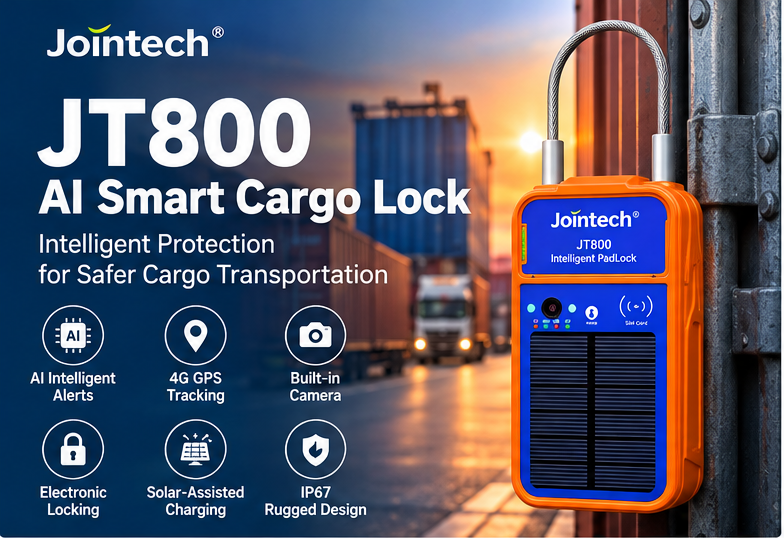 JT800 AI Smart Cargo Lock with Intelligent Security Alerts and GPS Tracking